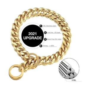 GZMZC Collar de cadena para perro oro de 18 quilates_2