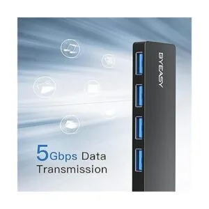 BYEASY Hub USB 3.0 de 4 puertos concentrador de datos_3
