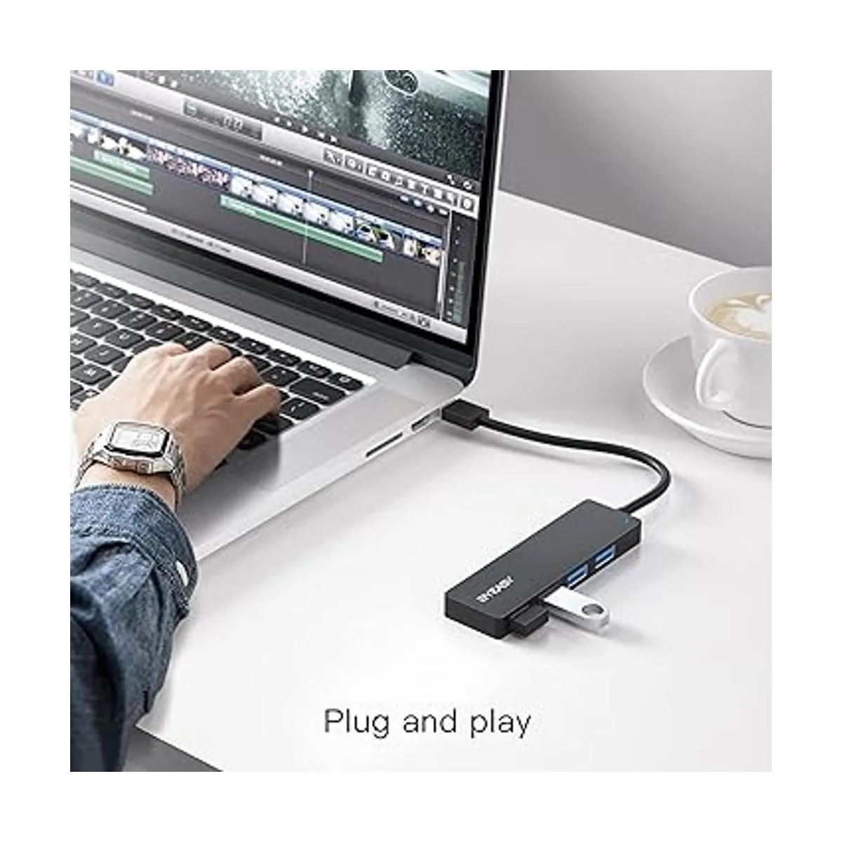 BYEASY Hub USB 3.0 de 4 puertos concentrador de datos_6