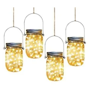Aikeve Luces solares para tarros de masón paquete de 4_1
