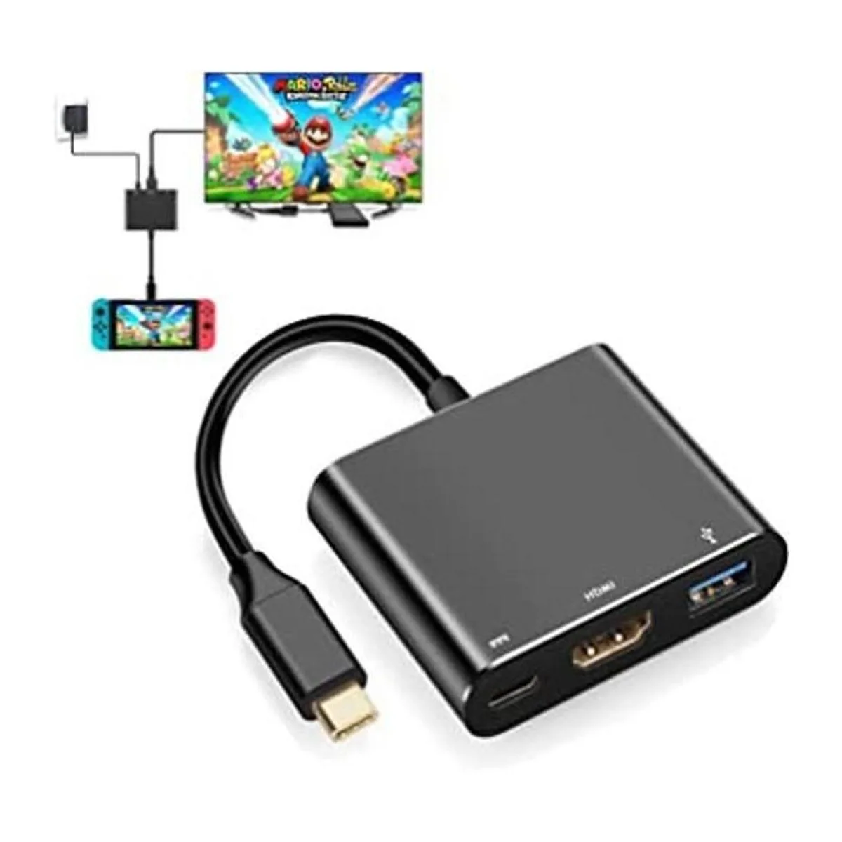 Switch HDMI adaptador Hub dock 4K USB tipo C a HDMI_1
