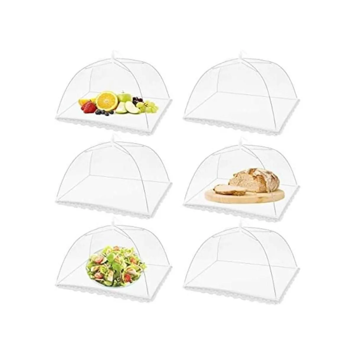 FOOEN Paquete de 6 fundas de malla para picnic al aire_1