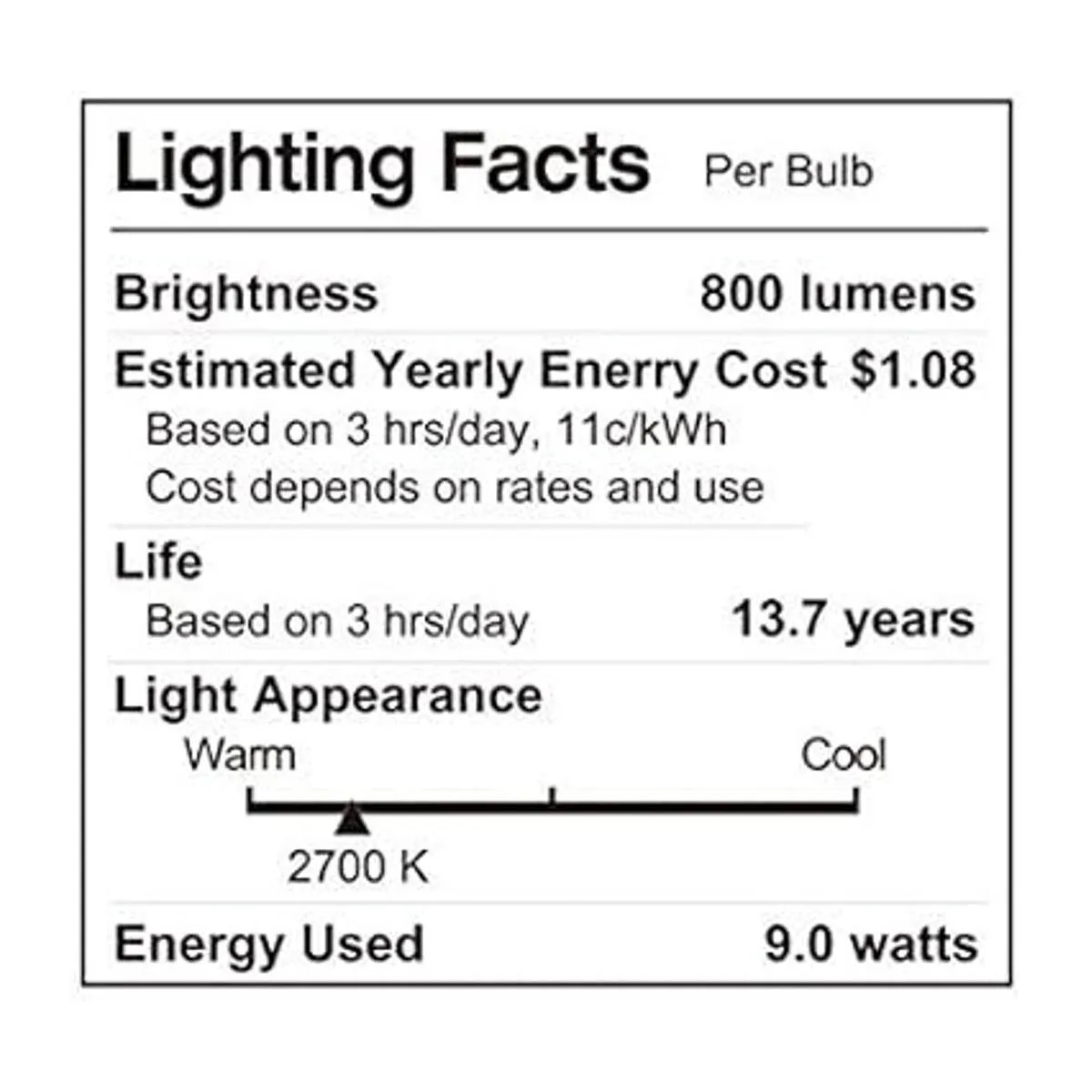 LUNO Bombilla LED A19 no regulable 9.0 W equivalente a_5