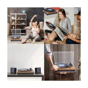 Popsky tocadiscos vintage de 3 velocidades Bluetooth con_5