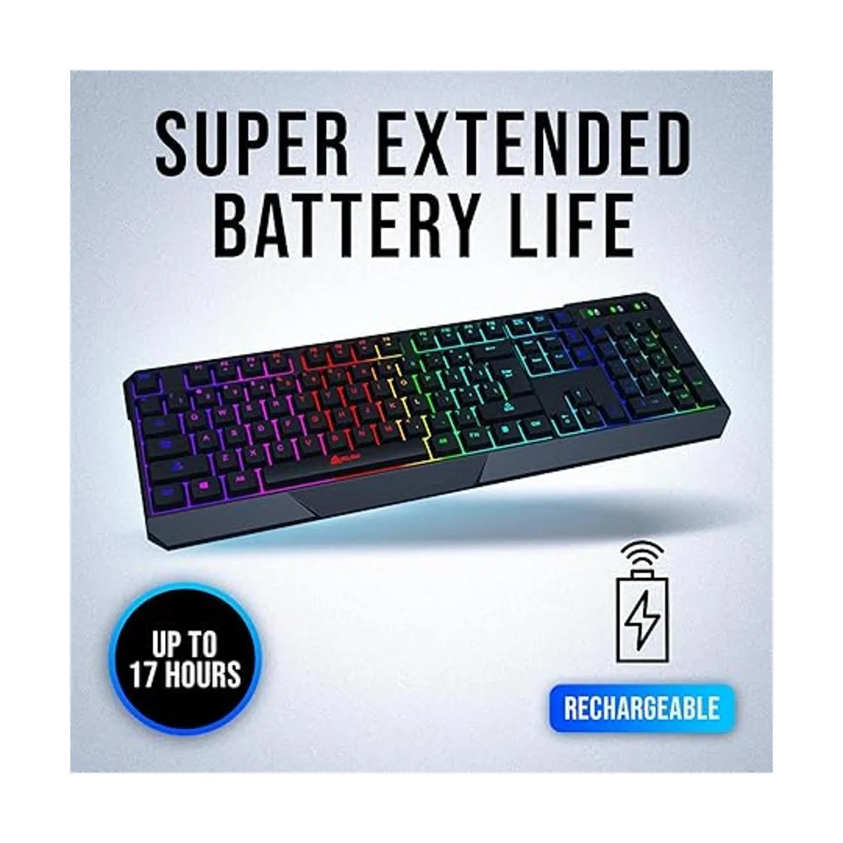 KLIM Chroma Teclado inalámbrico para juegos RGB versión_3