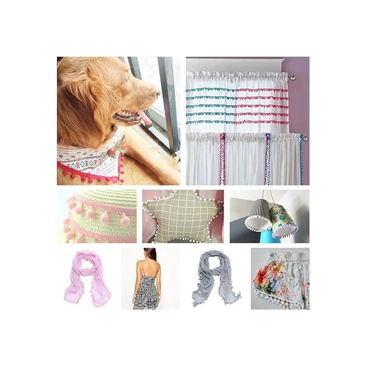 Cinta de costura bordada con borlas de encaje para_5