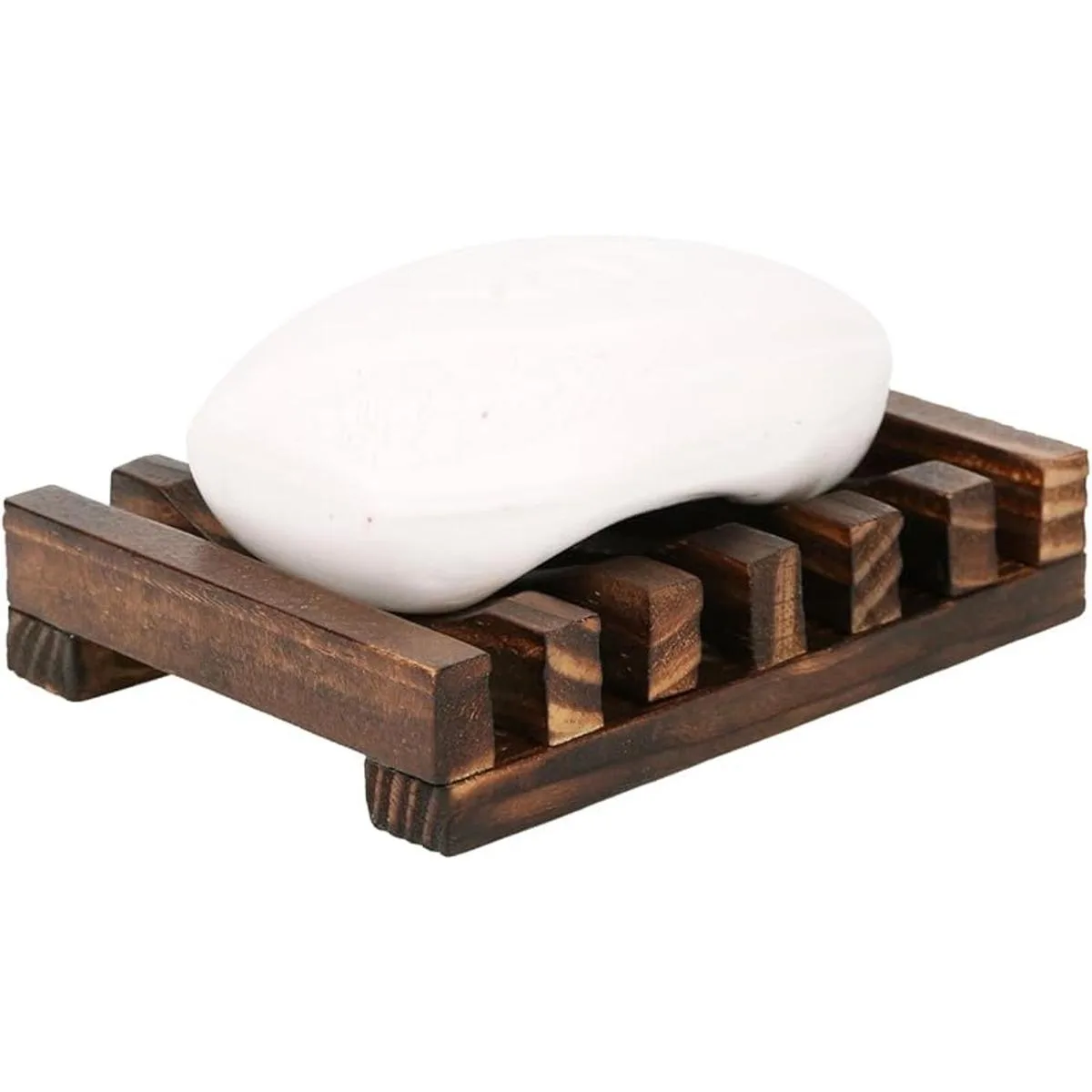 Anwenk Paquete de 3 jaboneras de madera con soporte para_4