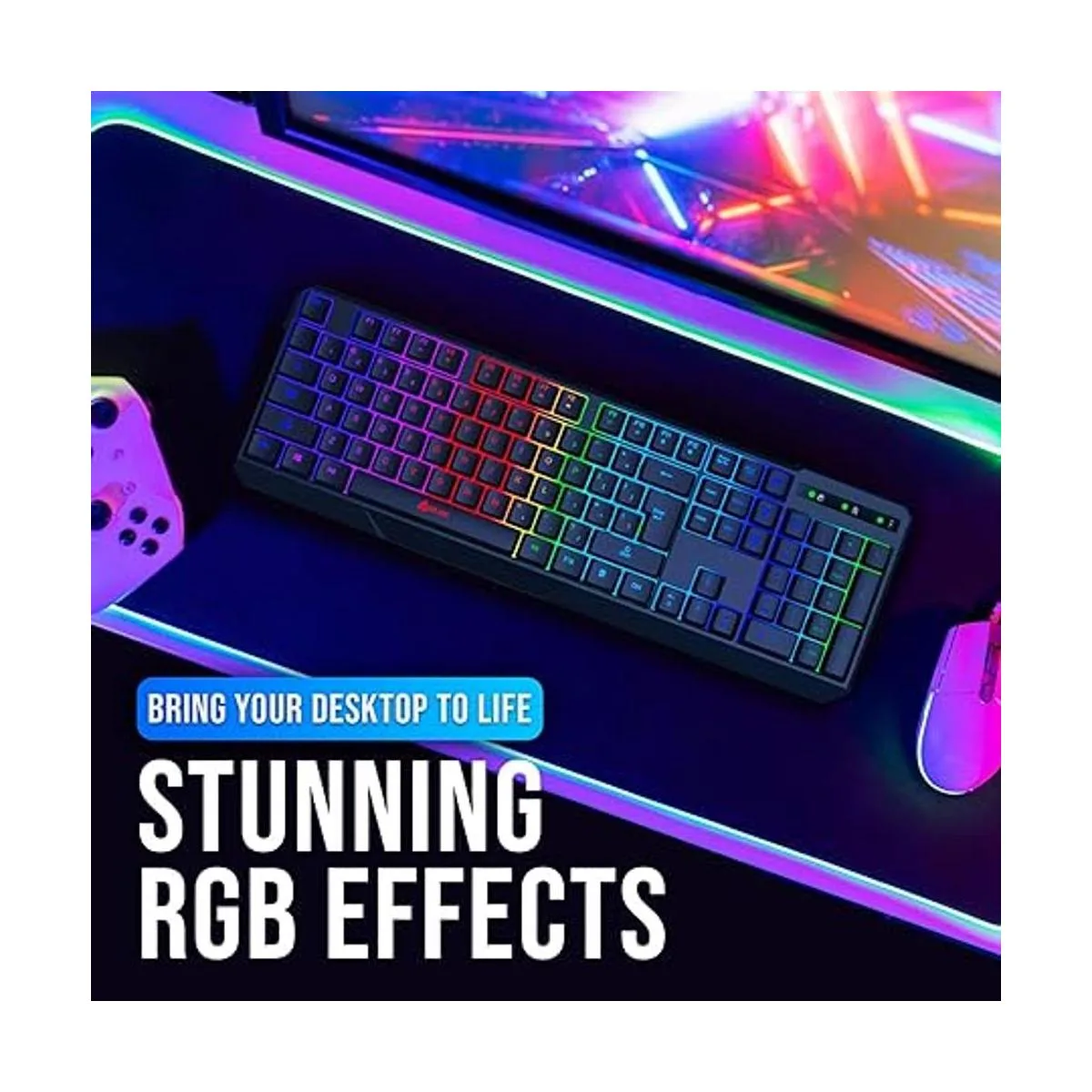 KLIM Chroma Teclado inalámbrico para juegos RGB versión_5