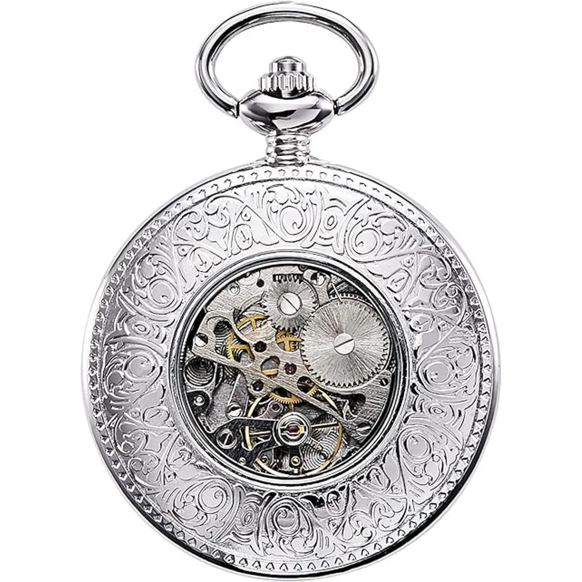 TREEWETO Reloj de bolsillo mecánico antiguo para hombre y_2