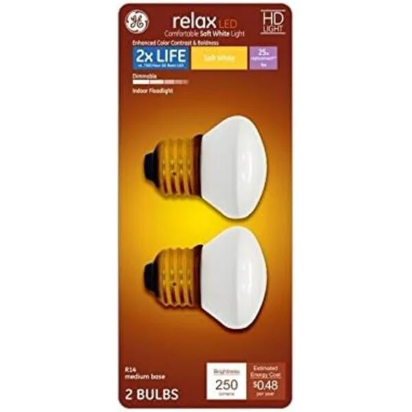 GE Relax Lote de 2 bombillas LED R14 de 25 W equivalentes_2