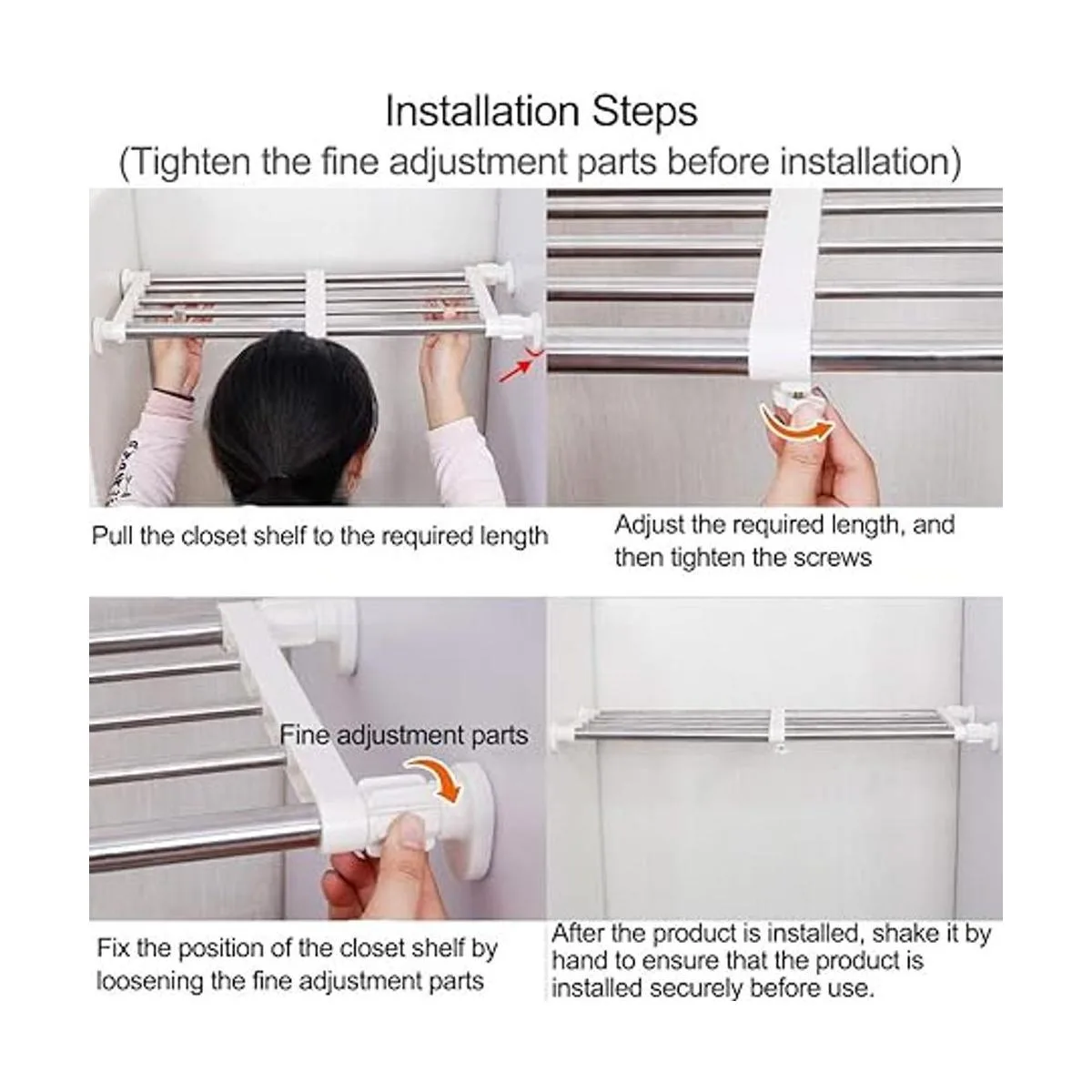 Hershii Estantería y barra extensible para armarios_6