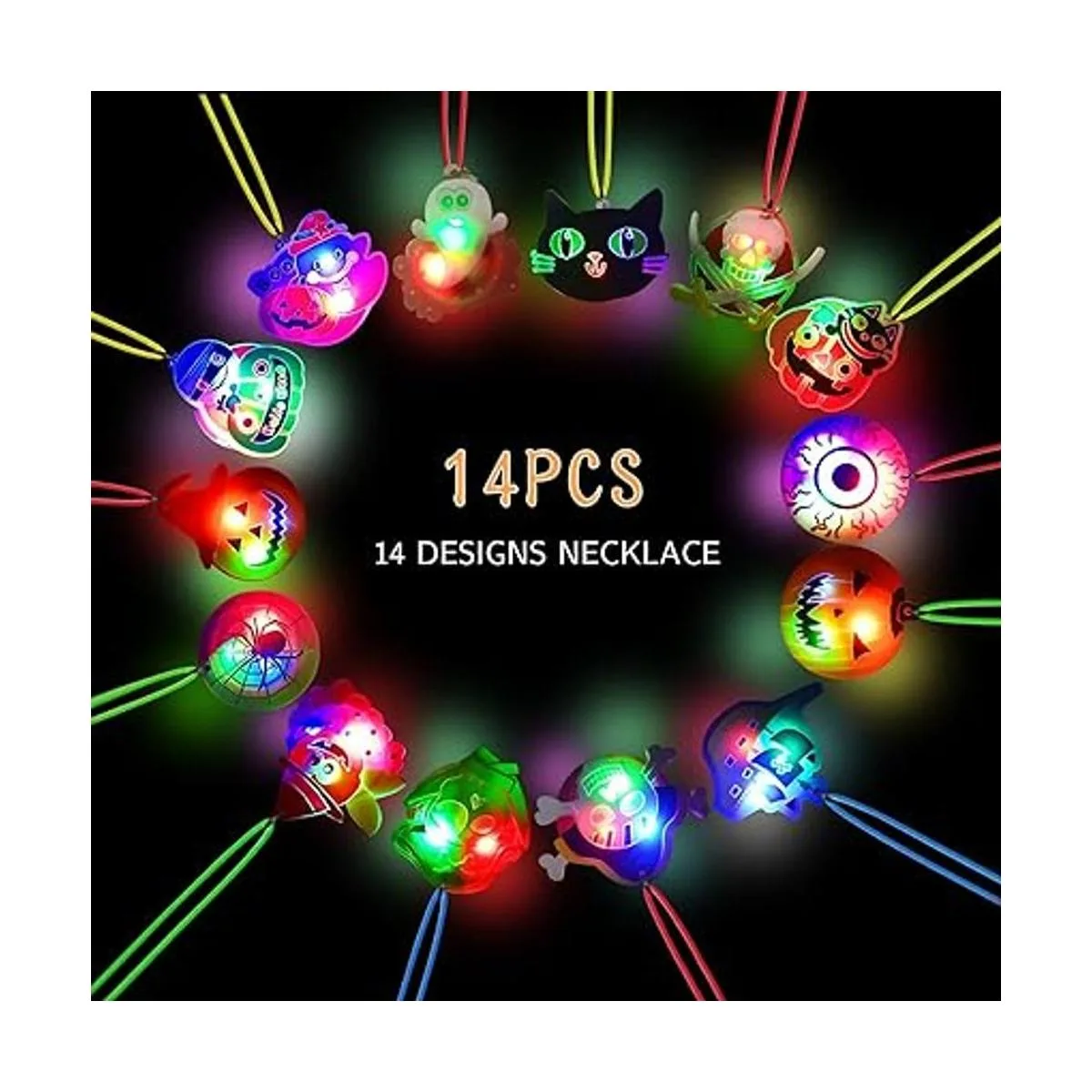 Luces de Halloween 24 piezas de collar LED de Halloween_2