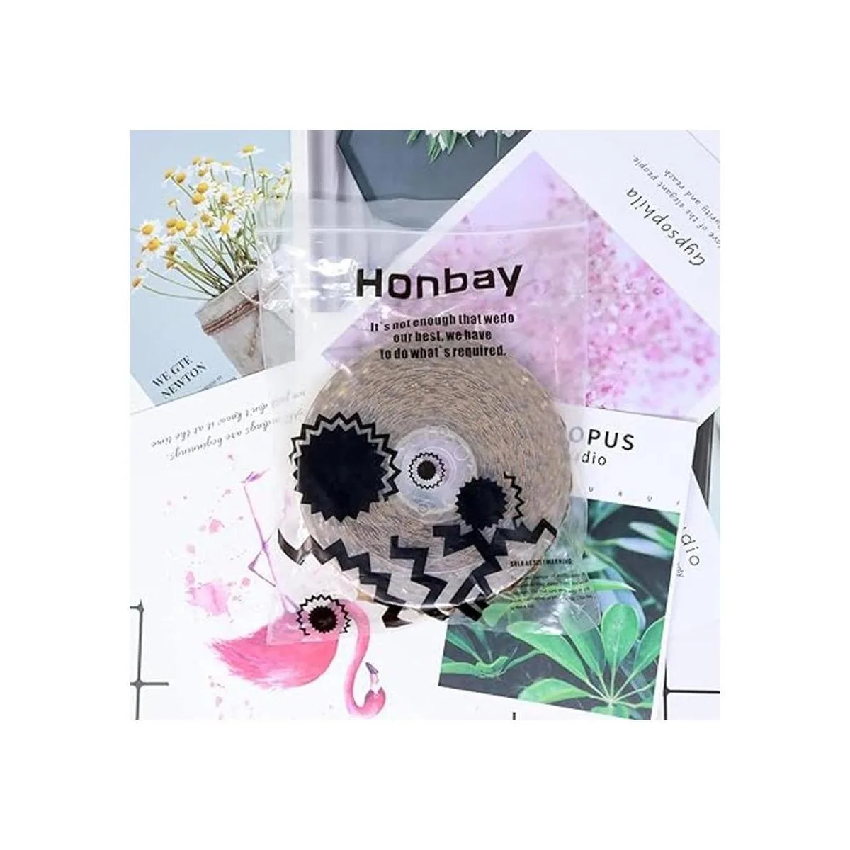 Honbay 1 rollo de adornos de cinta de poliéster brillante_7