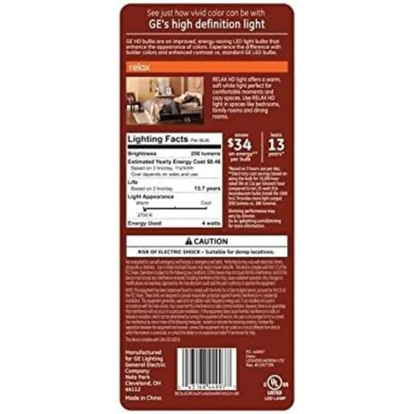 GE Relax Lote de 2 bombillas LED R14 de 25 W equivalentes_3
