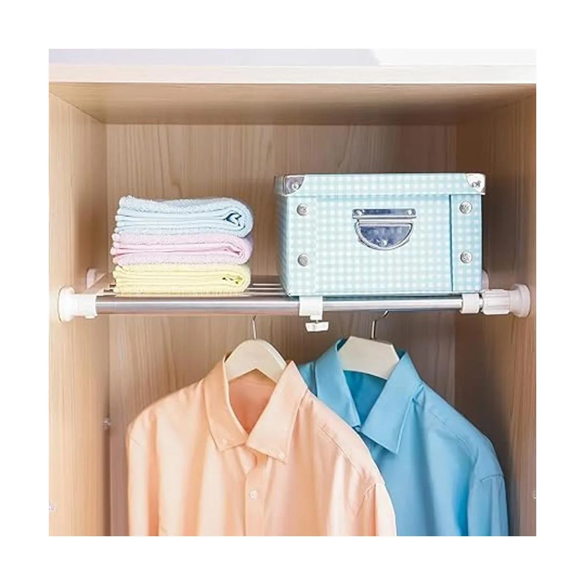 Hershii Estantería y barra extensible para armarios_4