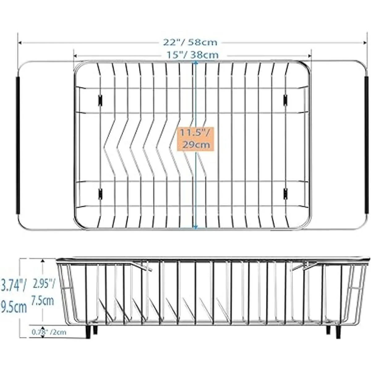 SANNO Estante extensible para secar platos sobre el_5