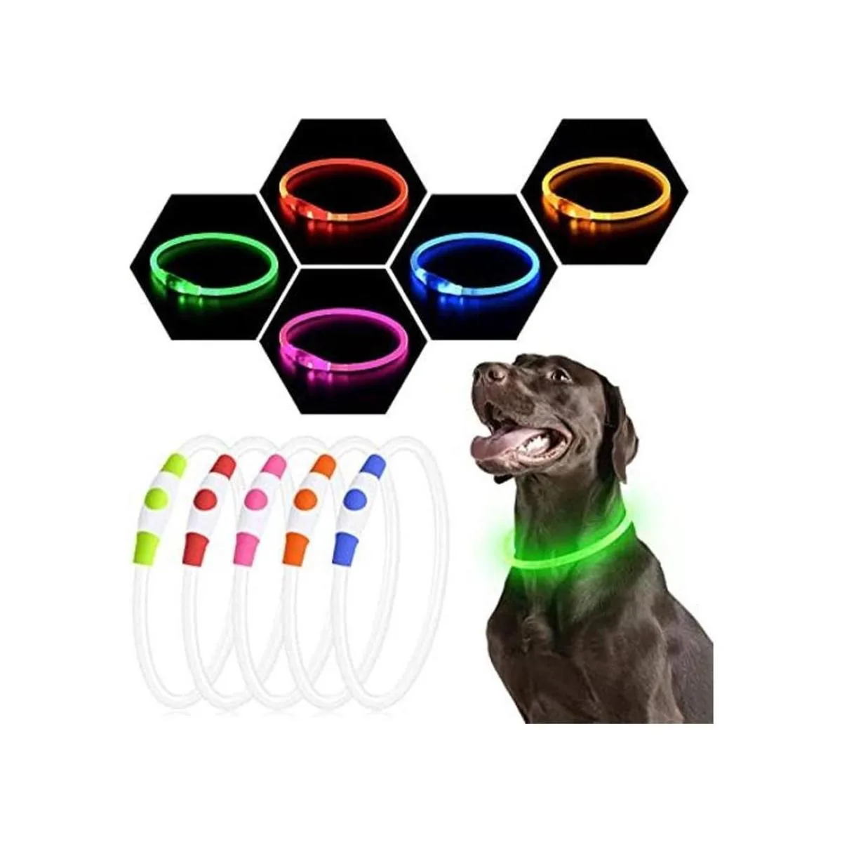 HiGuard Collar de perro LED recargable por USB collar de_1