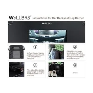Barrera para asiento trasero de coche de perro Wellbro_7