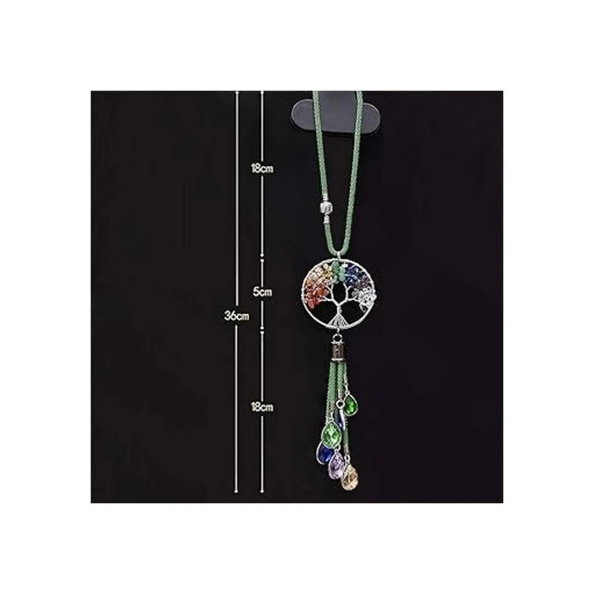 Eshiny Colgante para coche diseño de árbol de la vida_7