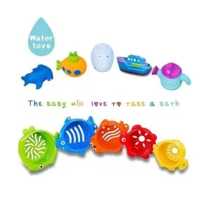 INNOCHEER Juguetes de baño y tazas apilables para niños_3