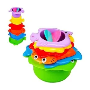 INNOCHEER Juguetes de baño y tazas apilables para niños_2