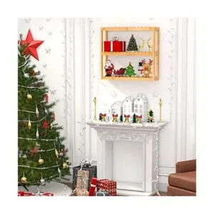 Estante Domax de bambú para baño 3 niveles de montaje en_5