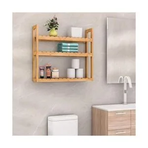 Estante Domax de bambú para baño 3 niveles de montaje en_2
