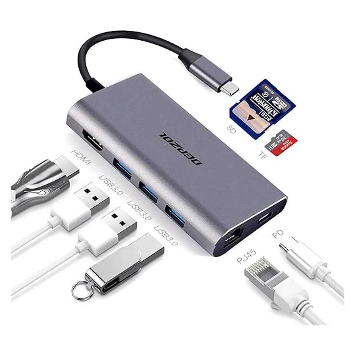 DEPZOL DP401 USBC a HDMI Hub adaptador tipo C con_1