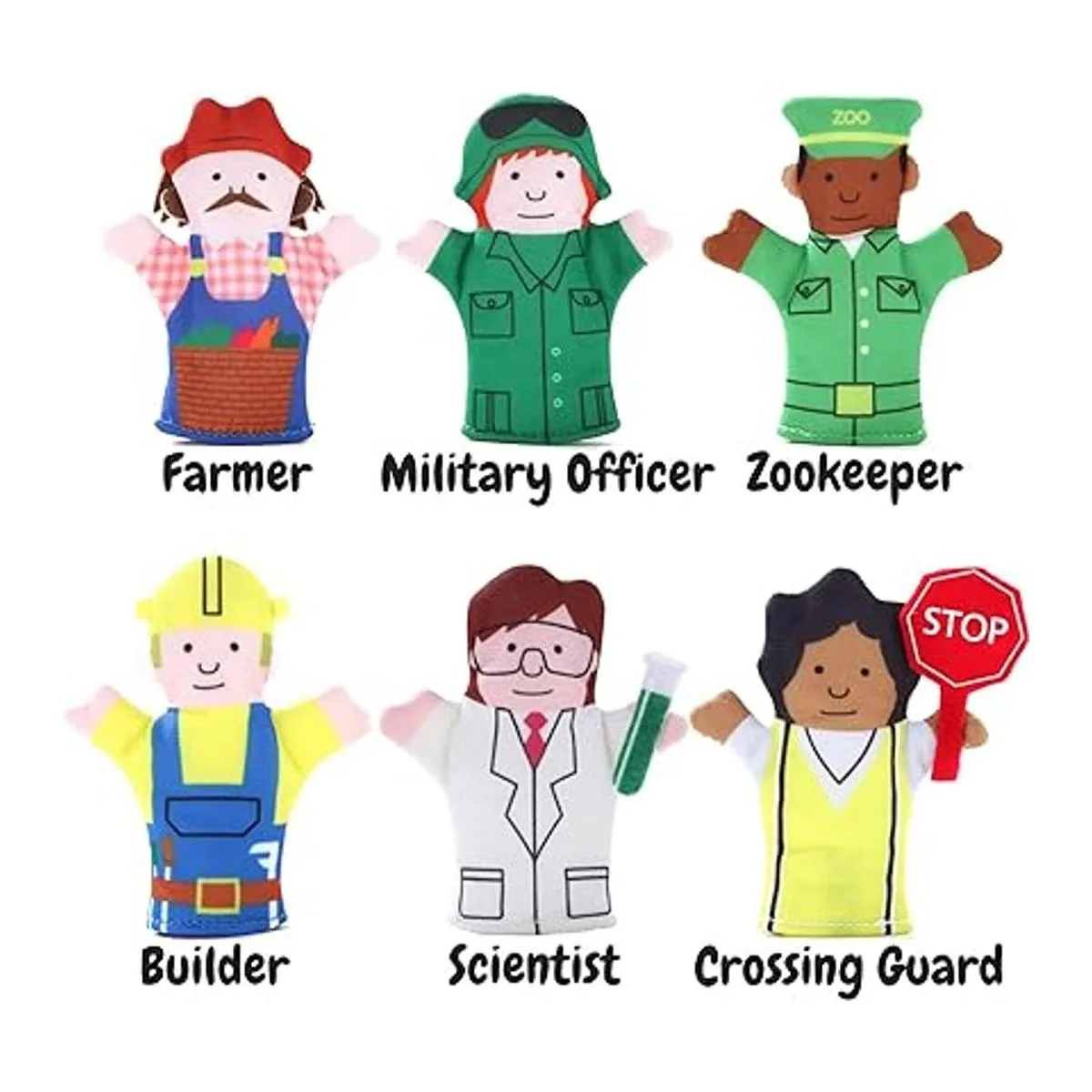 Happy Helpers Finger Puppets Juego de 12 piezas enseña y_2