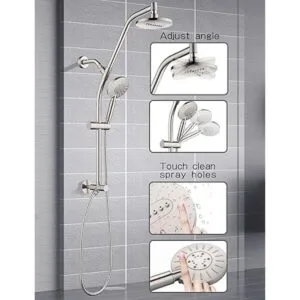 Cabezal de ducha de lluvia con spray de mano combo de dos_3