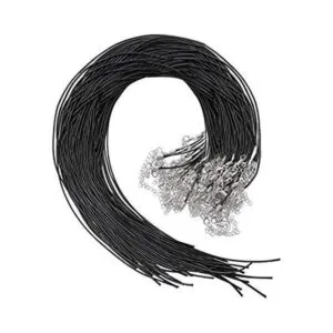 Selizo 50 piezas de cordón de algodón encerado negro para_1