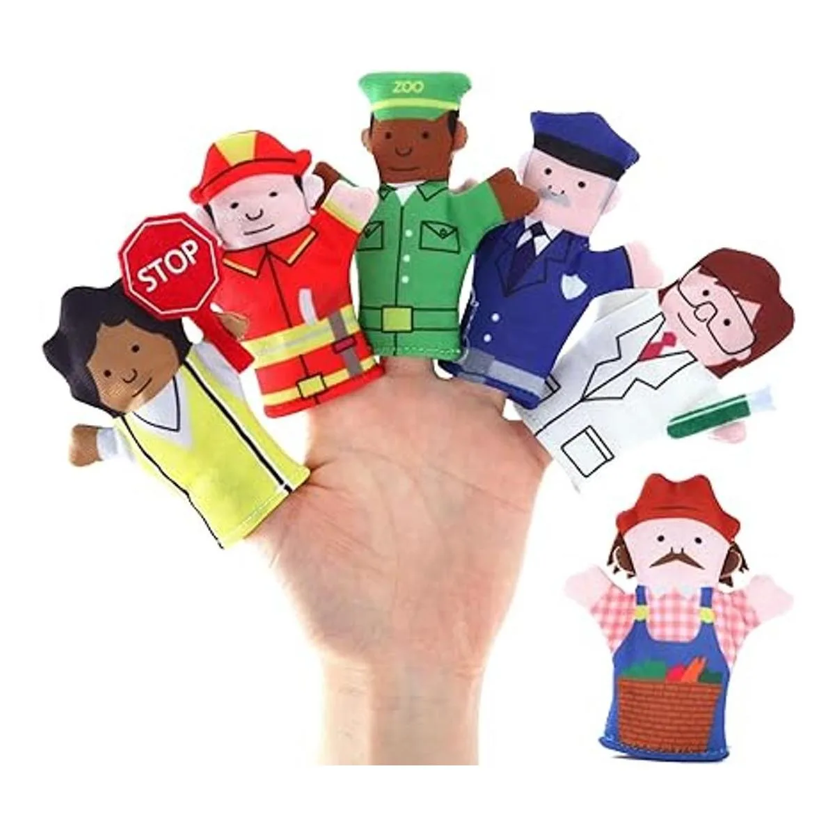 Happy Helpers Finger Puppets Juego de 12 piezas enseña y_6