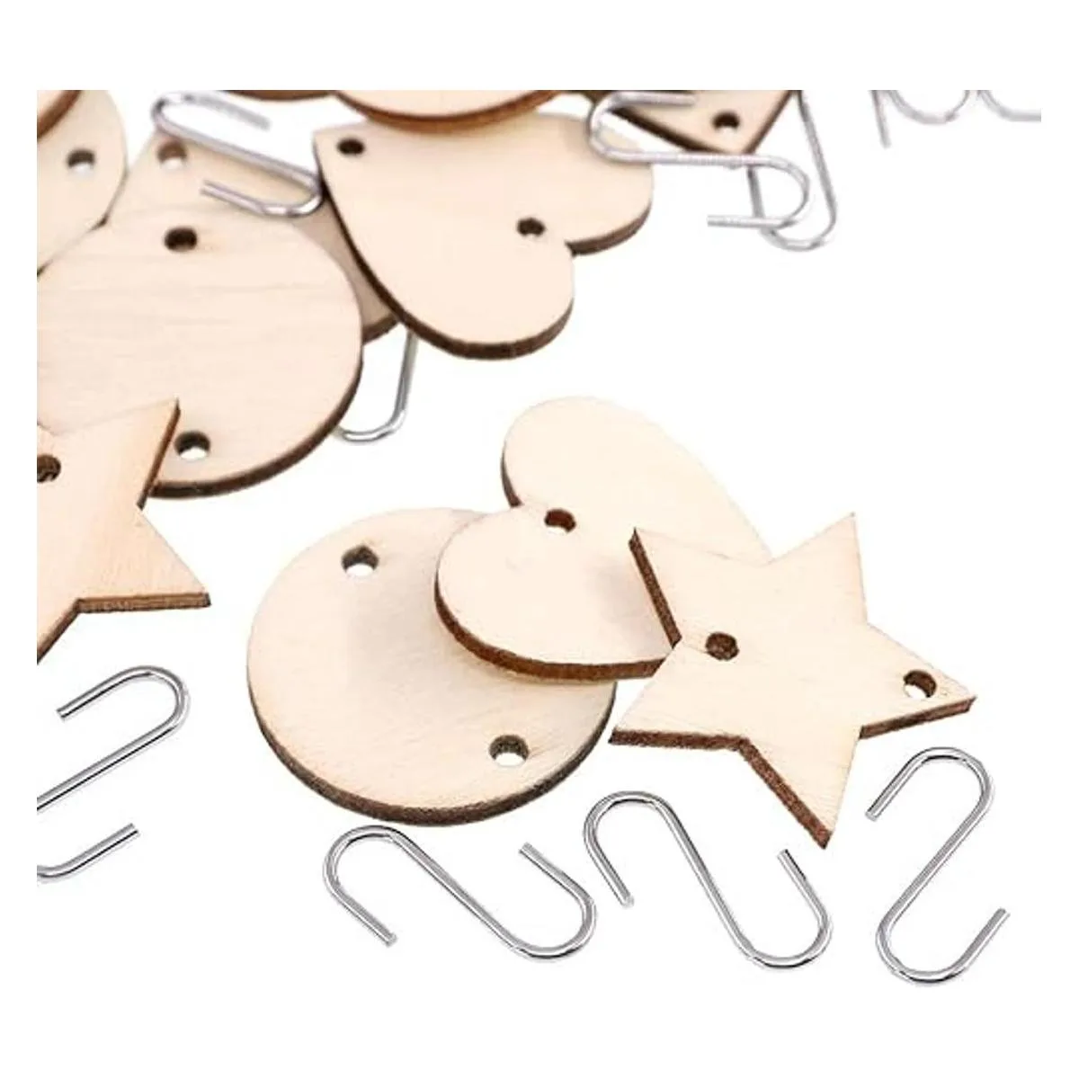 Glarka 240 piezas 12 pulgadas estrellacorazón de madera_4