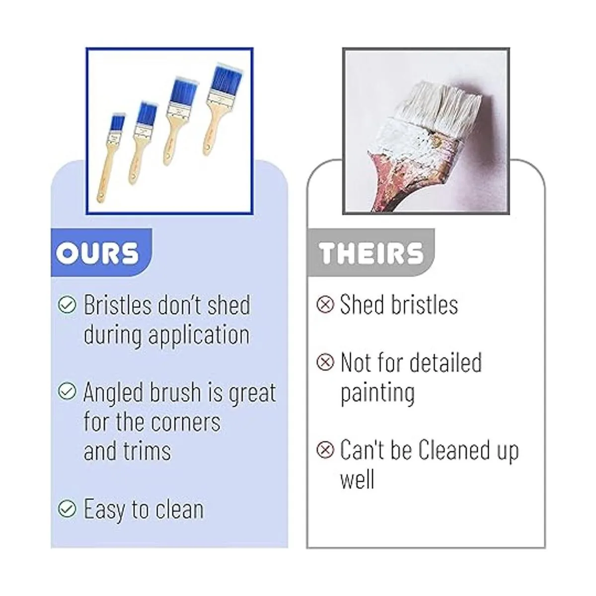 Bates Pinceles de pintura Paquete de 4 unidades mango_4