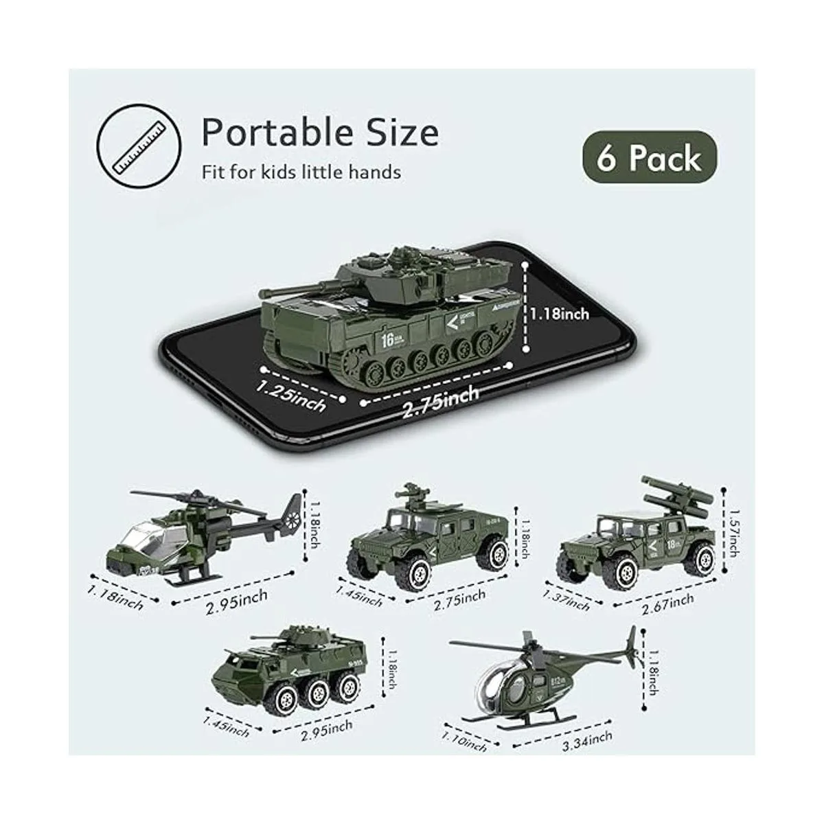 Shellvcase Vehículos militares fundidos paquete de 6_7