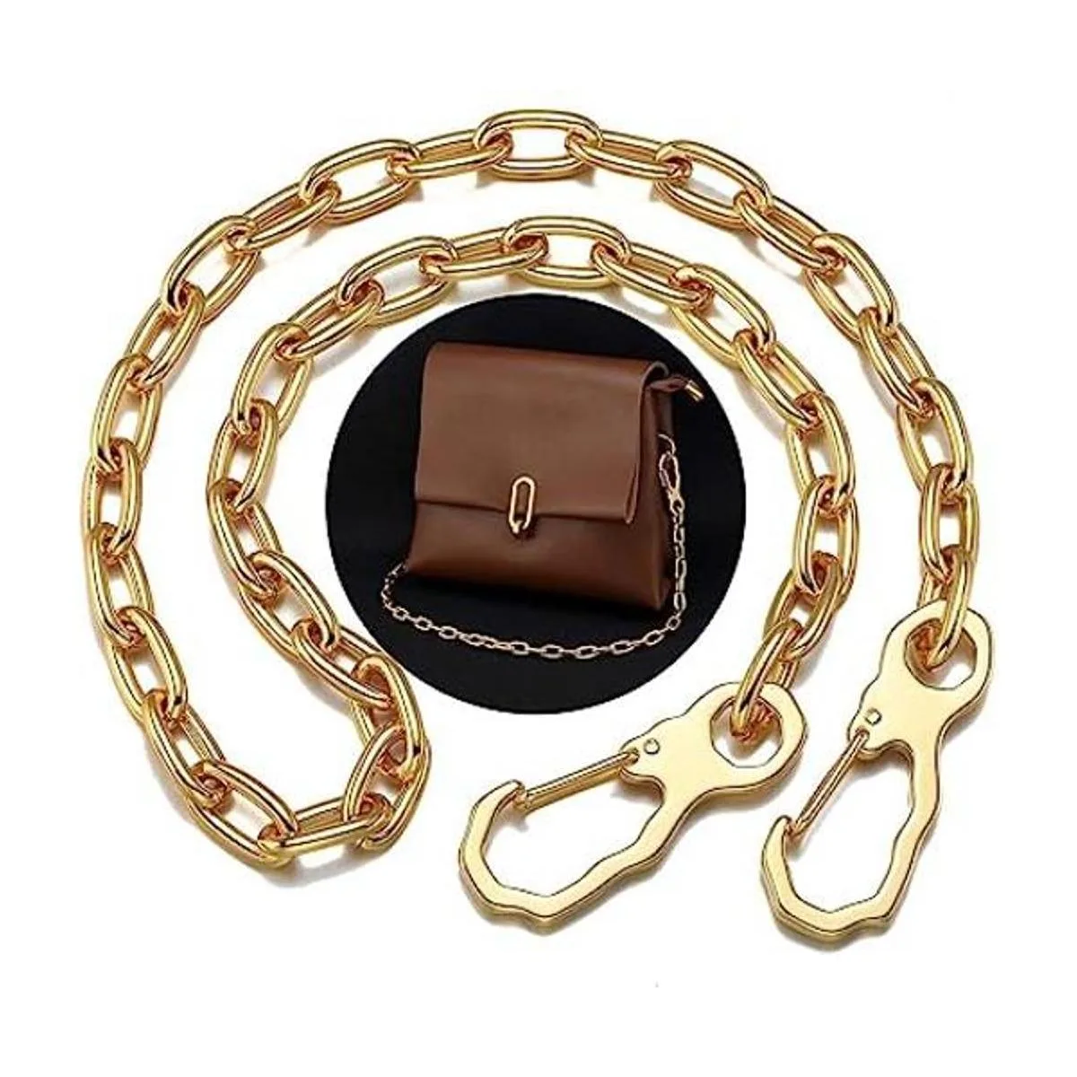 Cinturón de acero inoxidable dorado de 18 quilates de_1