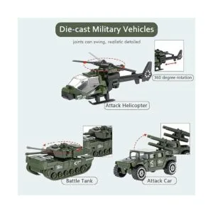 Shellvcase Vehículos militares fundidos paquete de 6_5