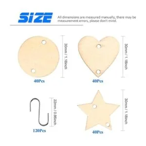 Glarka 240 piezas 12 pulgadas estrellacorazón de madera_2