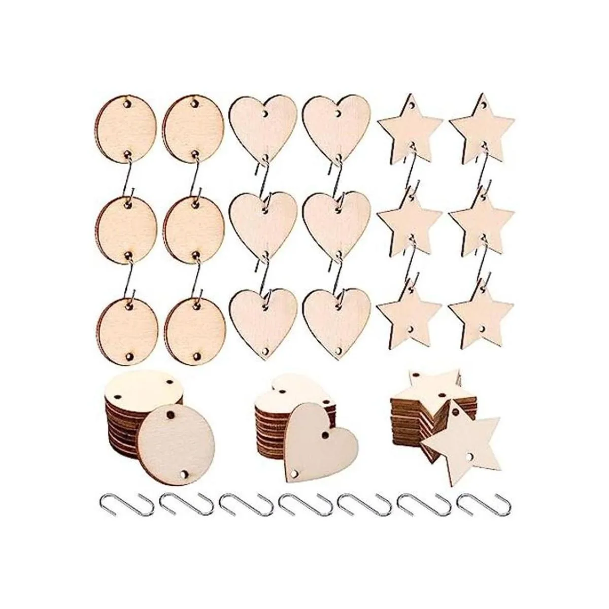 Glarks 240 unidades de 1.5 in de madera con agujeros y_1