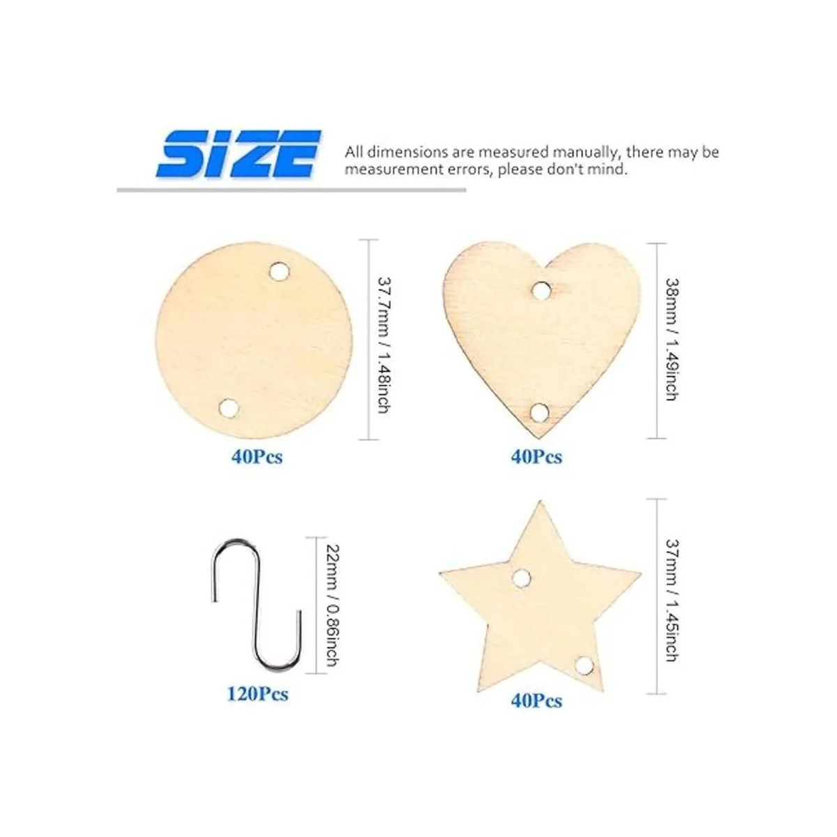 Glarks 240 unidades de 1.5 in de madera con agujeros y_2