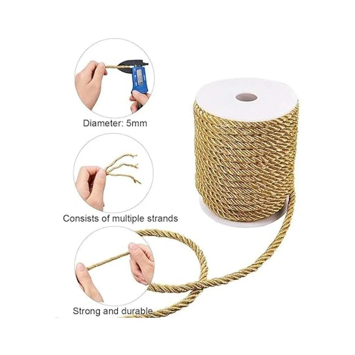 PH PandaHall Cuerda trenzada dorada de 0.197 in 18_3