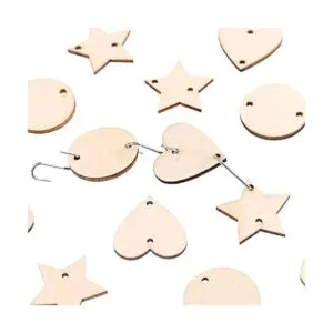 Glarka 240 piezas 12 pulgadas estrellacorazón de madera_5