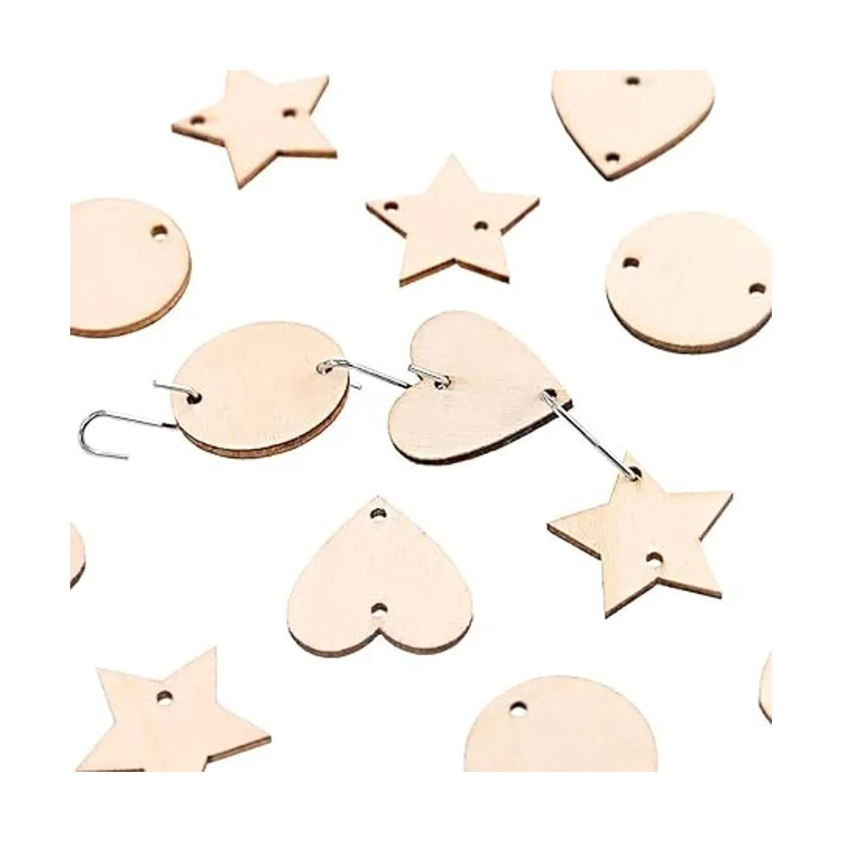 Glarka 240 piezas 12 pulgadas estrellacorazón de madera_5