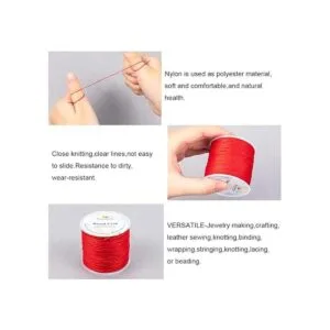 PH PandaHall Cordón encerado rojo de 0.020 in 116 yardas_5