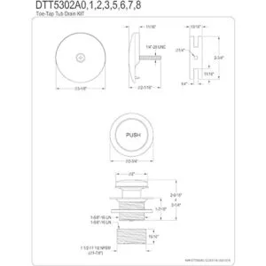 Kingston Brass DTT5302A6 Kit de conversión de drenaje_2
