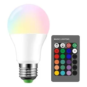 Droiee Bombilla LED E26 regulable bombilla RGB de 6 W con_1
