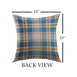 Mugod Funda de almohada cuadrada decorativa a cuadros_2