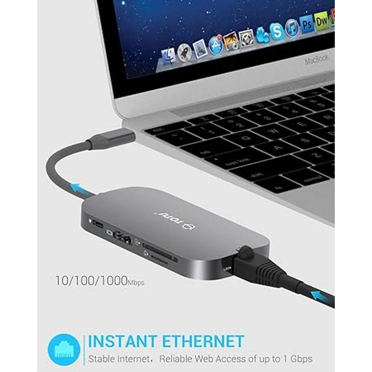 Hub USB C Hub tipo C 9 en 1 con puerto Ethernet USB C 4K_6