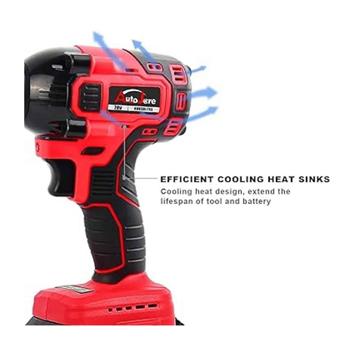 AUTOJARE Kit de llaves de impacto inalámbricas de 12_7