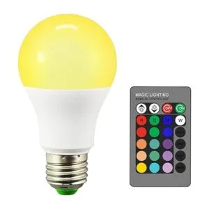 Droiee Bombilla LED E26 regulable bombilla RGB de 6 W con_2